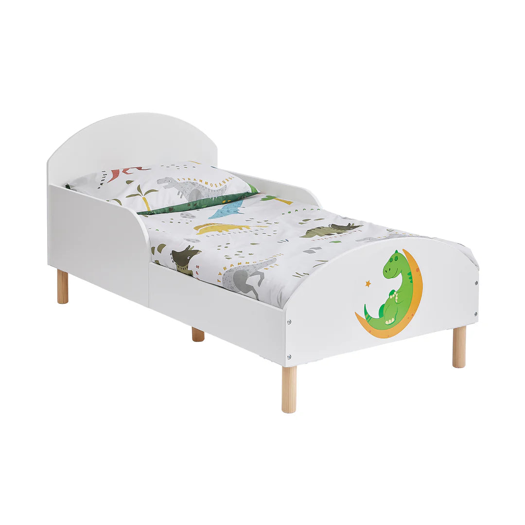 Kids White Toddler Bed – Dinosaur image 1