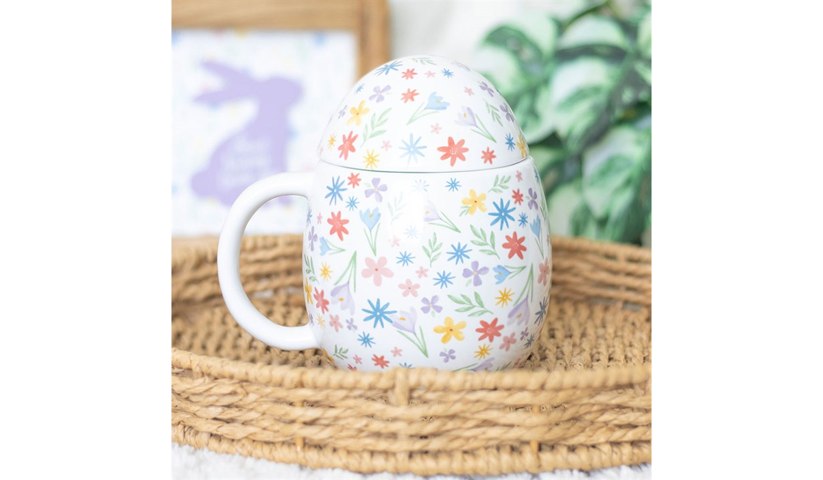 Spring Floral Print Egg Shaped Mug