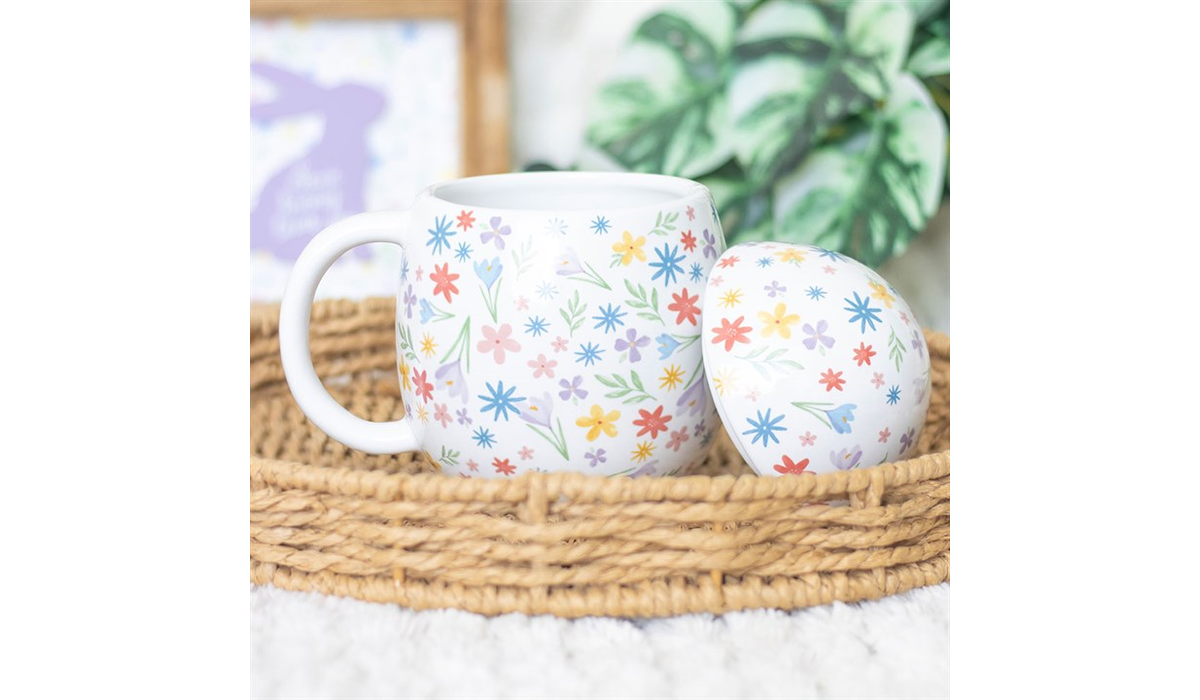 Spring Floral Print Egg Shaped Mug