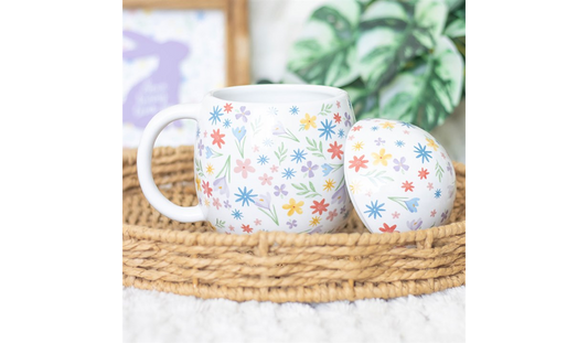 Spring Floral Print Egg Shaped Mug