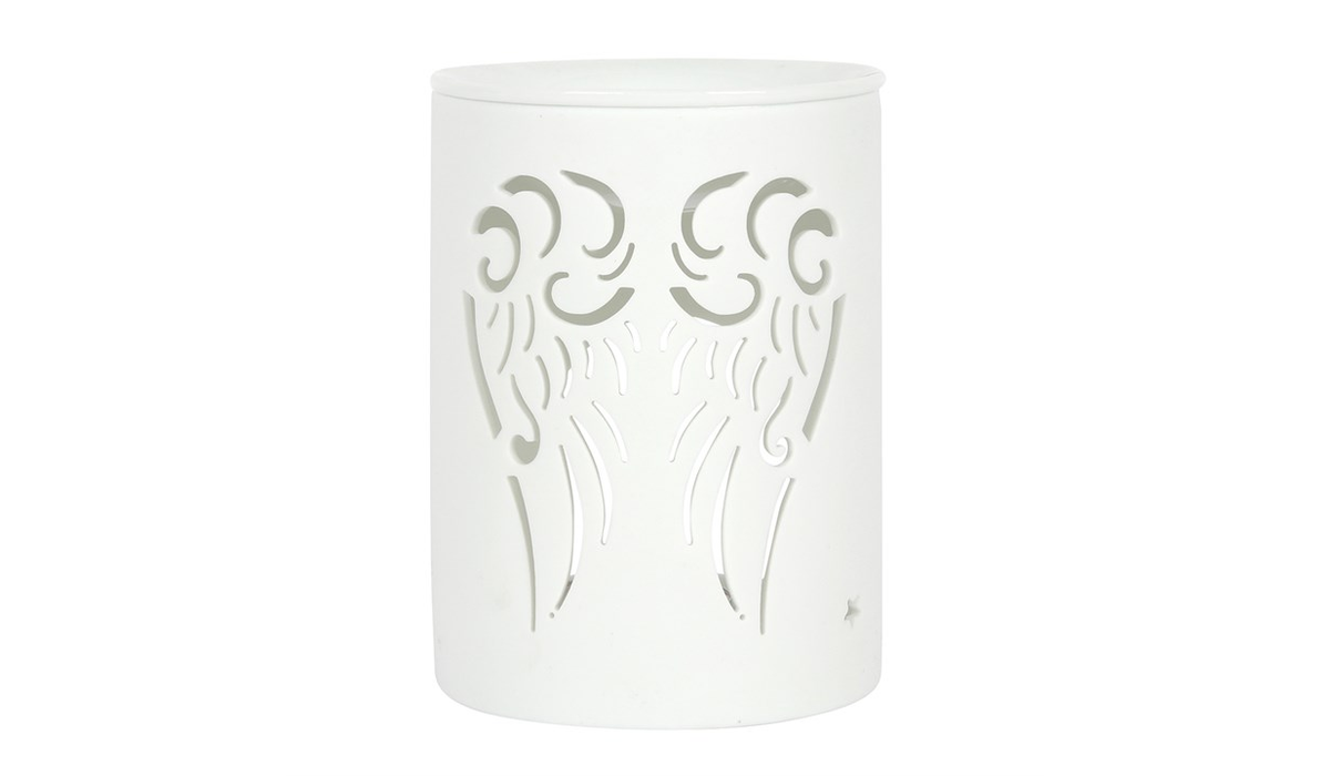 White Angel Wings Cut Out Oil Burner