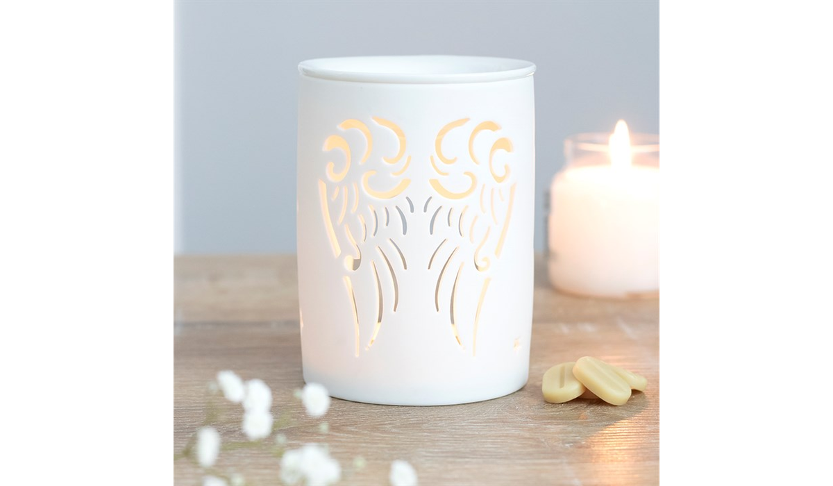 White Angel Wings Cut Out Oil Burner