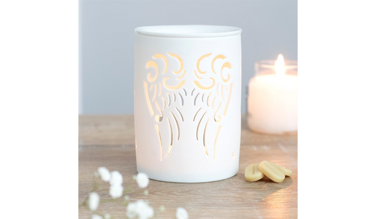 White Angel Wings Cut Out Oil Burner